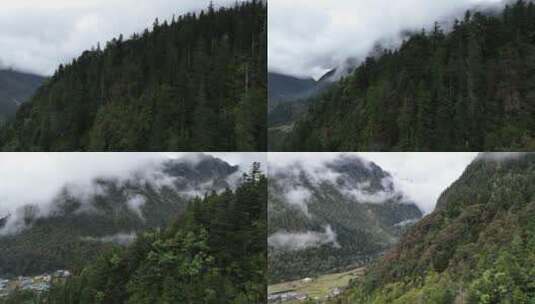 雨崩村航拍高清在线视频素材下载