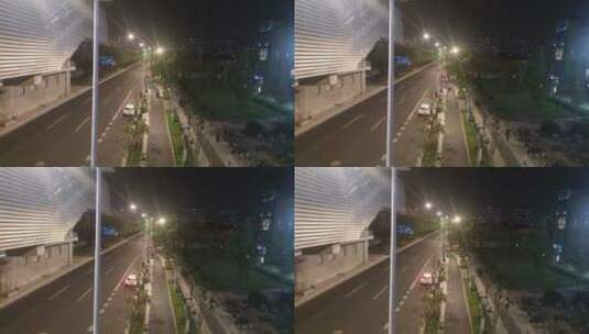 夜晚公路上行驶的车辆高清在线视频素材下载
