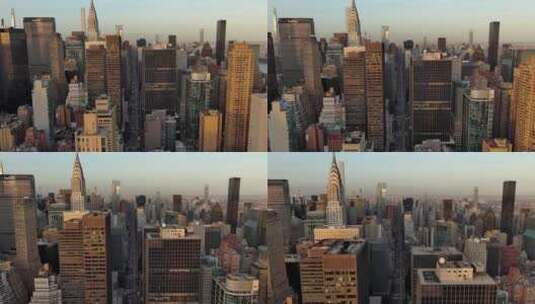 城市航拍纽约帝国大厦摩天大楼城市建筑高清在线视频素材下载