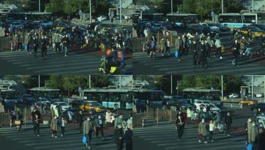 北京街道行人高清在线视频素材下载