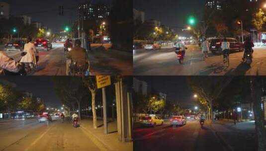 上海浦西马路扫街夜景高清在线视频素材下载