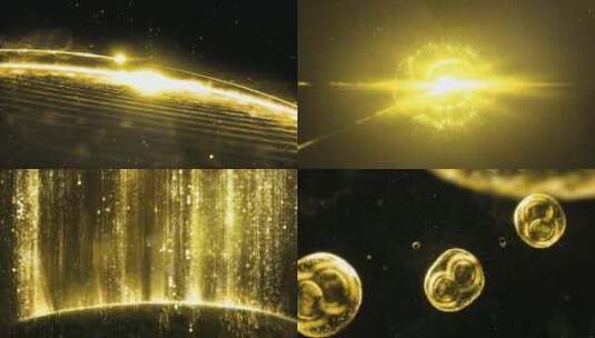4K金色细胞粒子高清在线视频素材下载