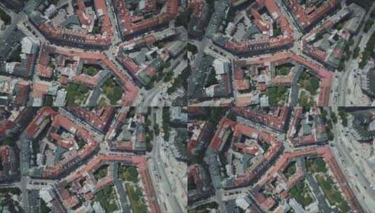在空中俯视德国的建筑高清在线视频素材下载