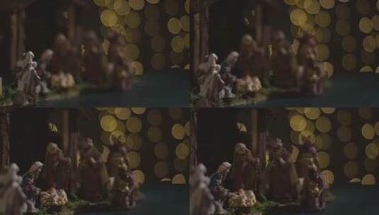 耶稣诞生场景摆件特写高清在线视频素材下载