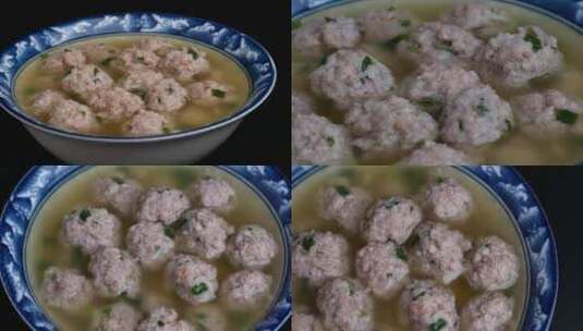 鲜肉丸子汤家常菜高清在线视频素材下载