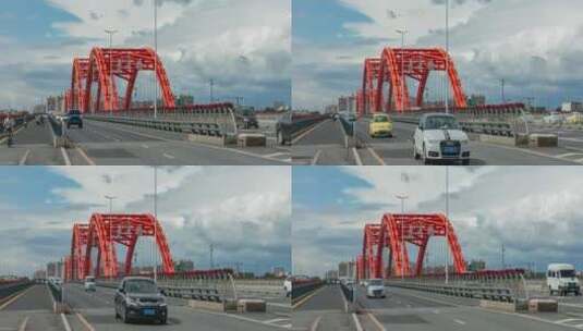 长青大桥路面车流高清在线视频素材下载
