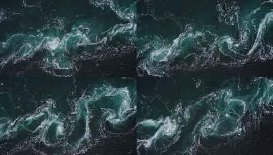 航拍海浪花河流入海大海漩涡海面深海高清在线视频素材下载
