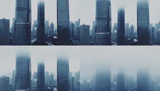 上海陆家嘴CBD航拍空镜高清在线视频素材下载