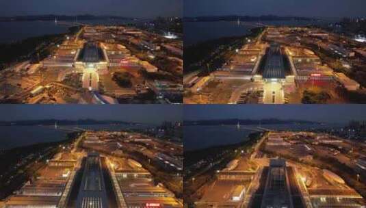 深圳湾口岸夜景高清在线视频素材下载