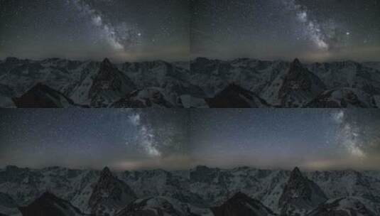 阿尔卑斯山脉中的银河系高清在线视频素材下载