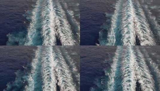 巡洋舰尾部的海浪高清在线视频素材下载