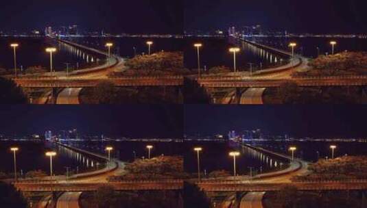 澳门苏利安圆形地 澳凼大桥延时摄影高清在线视频素材下载