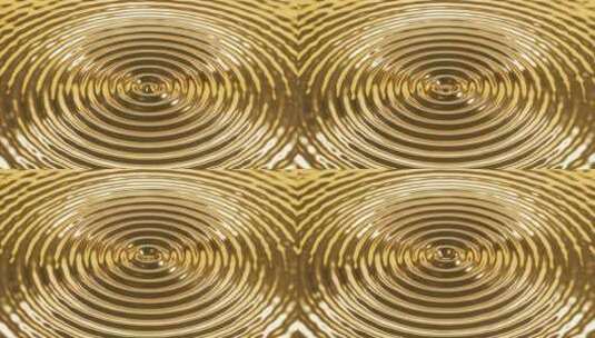 金色金属水波纹涟漪扩散水波高清在线视频素材下载