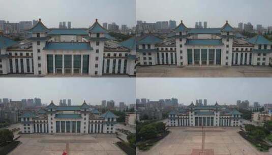 安徽滁州人民广场大剧院航拍高清在线视频素材下载