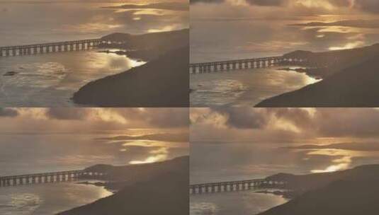 平潭海峡公铁两用大桥高清在线视频素材下载
