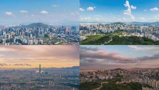 【合集】 首都 首尔 城市全景 无人机拍摄高清在线视频素材下载