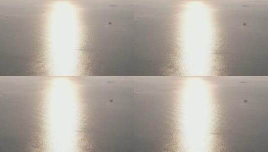 海上日出彩霞水中倒影波光粼粼航拍高清在线视频素材下载