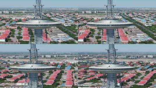 城市电视塔竖屏航拍高清在线视频素材下载