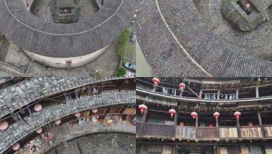 福建田螺坑土楼航拍高清在线视频素材下载