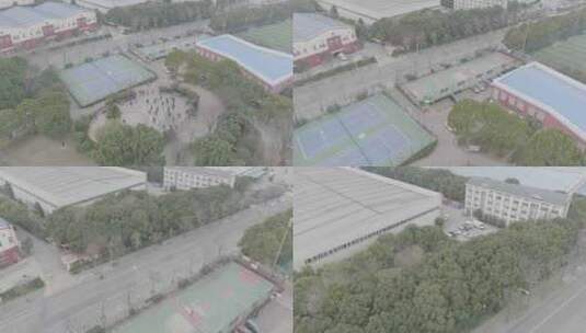 上海小区健身场所 广场舞高清在线视频素材下载