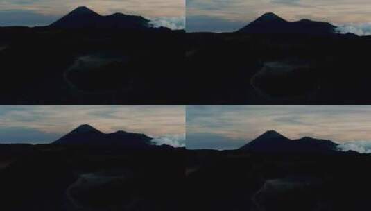 火山光逆剪影高清在线视频素材下载