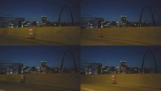 行驶中的城市夜景高清在线视频素材下载