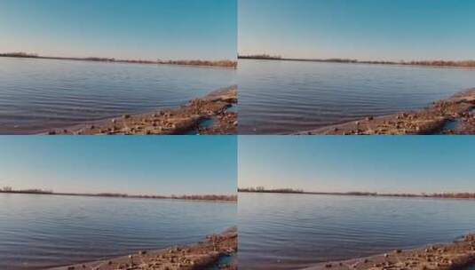 野外波光粼粼的湖面高清在线视频素材下载