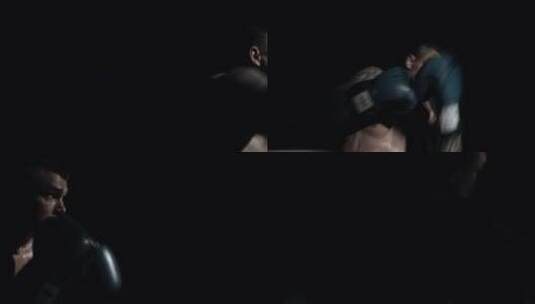 在拳击台上展示拳击技巧的拳击手高清在线视频素材下载