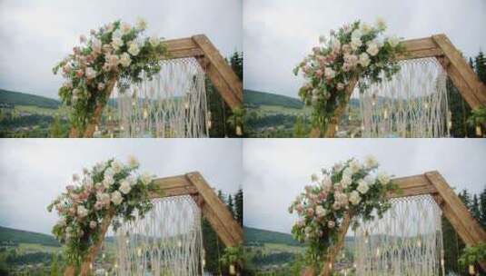 婚礼拱门装饰高清在线视频素材下载