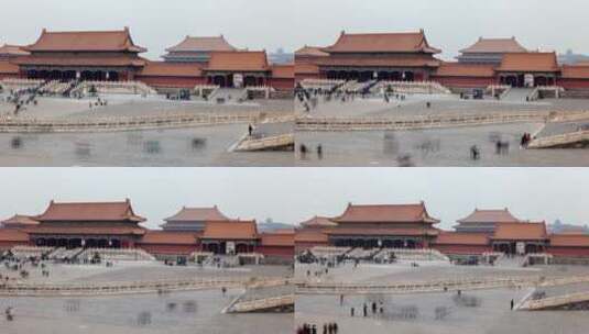 中国紫禁城北京宫殿建筑群高清在线视频素材下载