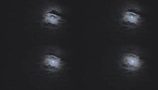 云层中的月亮高清在线视频素材下载