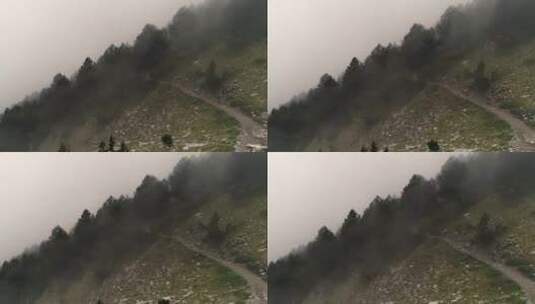 有薄雾的山上小径高清在线视频素材下载