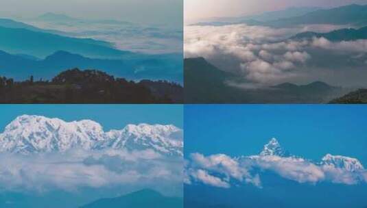 尼泊尔雪山高清在线视频素材下载