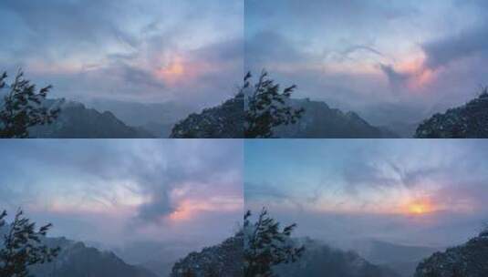 洛阳4k白云山日出云海延时摄影高清在线视频素材下载
