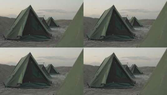 沙漠中的框架帐篷高清在线视频素材下载