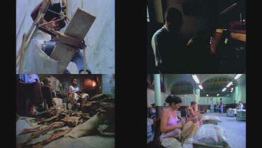 古巴雪茄工厂里工作的男人高清在线视频素材下载