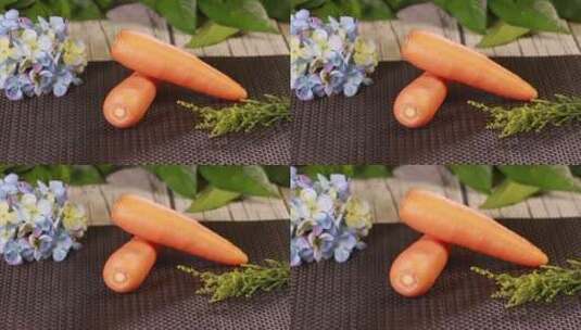 胡萝卜蔬菜胡萝卜素高清在线视频素材下载