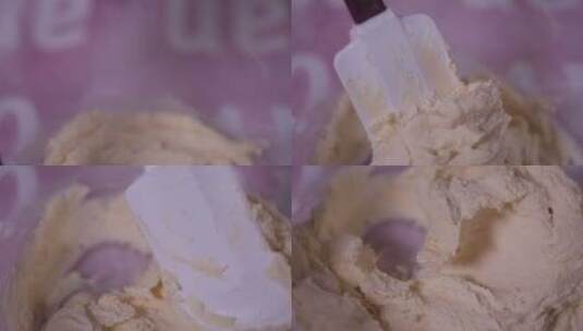 黄油奶油混合打发奶油裱花蛋糕高清在线视频素材下载