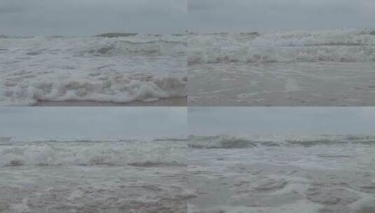 海浪翻滚慢镜头升格滚滚浪潮涨潮浪花沙滩高清在线视频素材下载