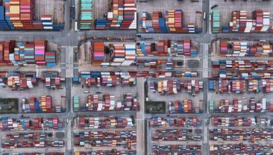 上海集装箱外高桥码头高清在线视频素材下载