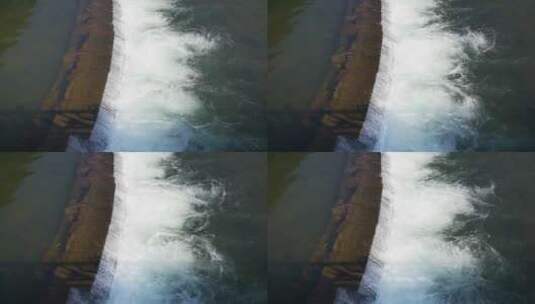 实拍沱江瀑布流水高清在线视频素材下载