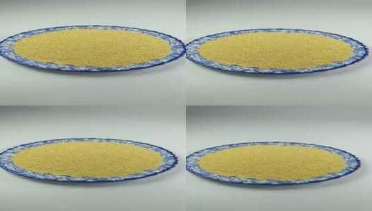 白底五谷杂粮黄金米黄米高清在线视频素材下载