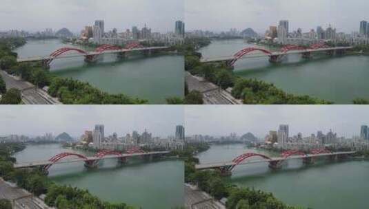 航拍广西柳州柳江城市风光高清在线视频素材下载