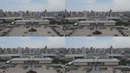 河南郑州火车站航拍高清在线视频素材下载