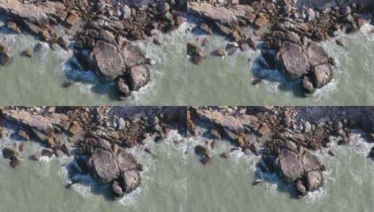 海浪拍打岩石礁石高清在线视频素材下载