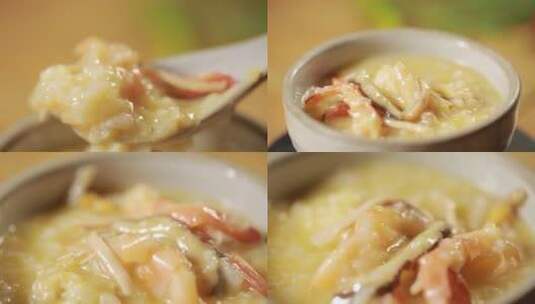 【镜头合集】干贝大虾螃蟹海鲜粥  (2)高清在线视频素材下载