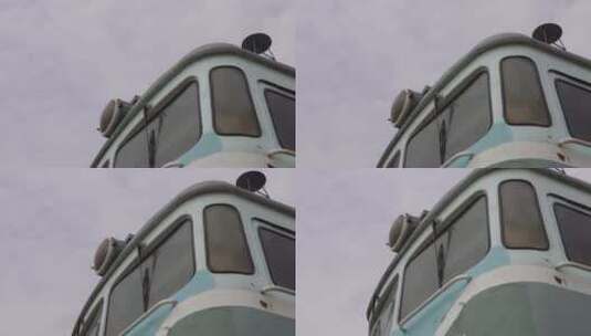 特写老式车头火车列车铁路交通高清在线视频素材下载