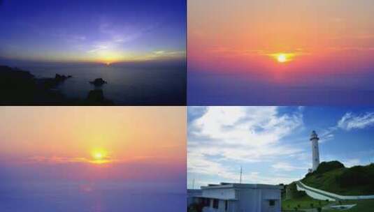 日出海边天空延时风景山脉自然夕阳日落高清在线视频素材下载