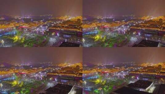 西安大唐不夜城航拍高清在线视频素材下载