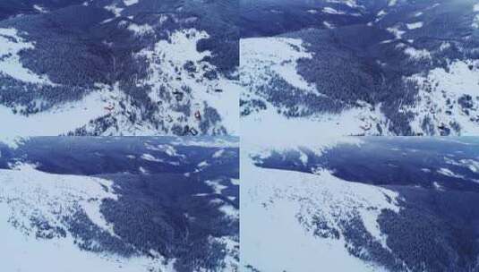 从高处俯瞰雪山的浮雕高清在线视频素材下载